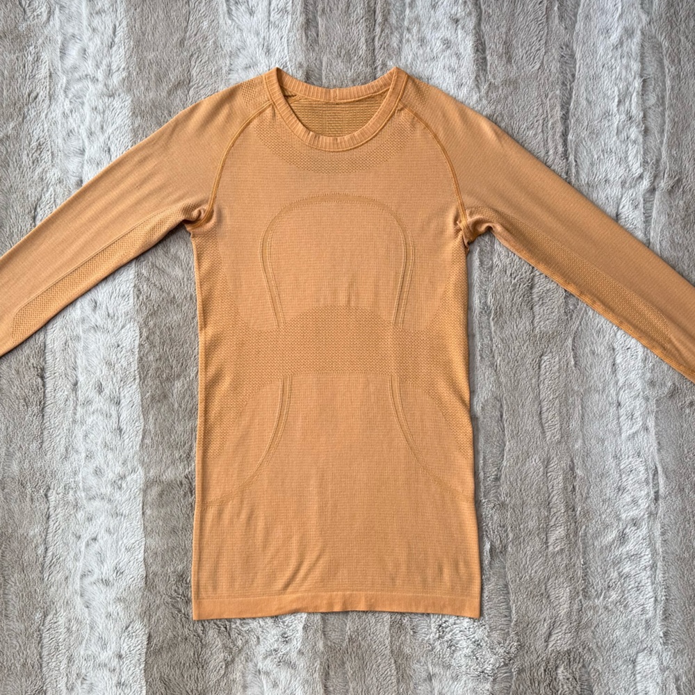Lululemon🍋Run: Swiftly Tech Long Sleeve Heathered Creamsicle Pop Size 4 - Picture 4 of 16